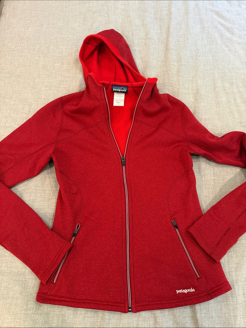 Patagonia Women’s Red Hooded Full-Zip Utility Jacket